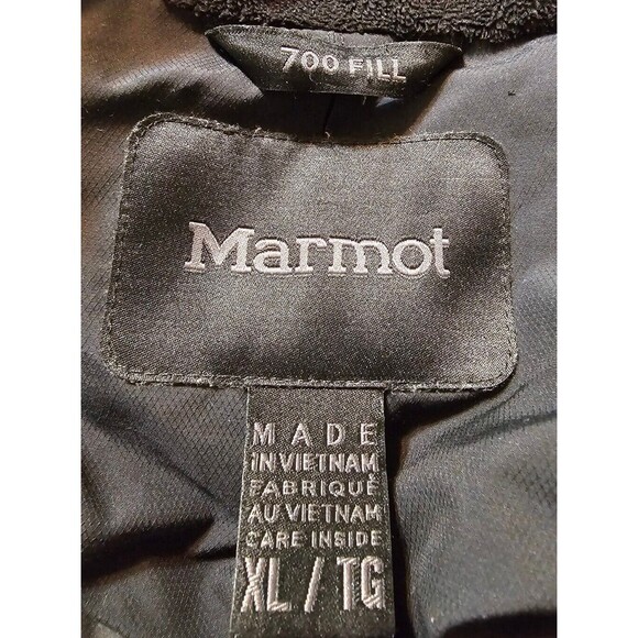 Marmot 700 Fill parka winter coat, removeable hood and faux fur hood trim XL Blk - Picture 3 of 5